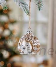 Ivory Glass Hedgehog Ornament