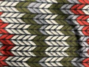 Crochet green red cream