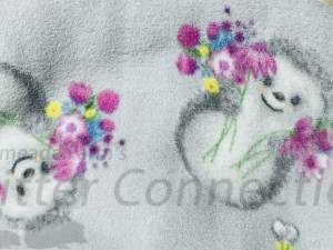 Hedgehogs holding flowers 
