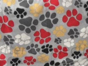 Gray Red and Tan Paw Prints