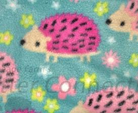 Turquoise Pink Hedgehogs & Flowers